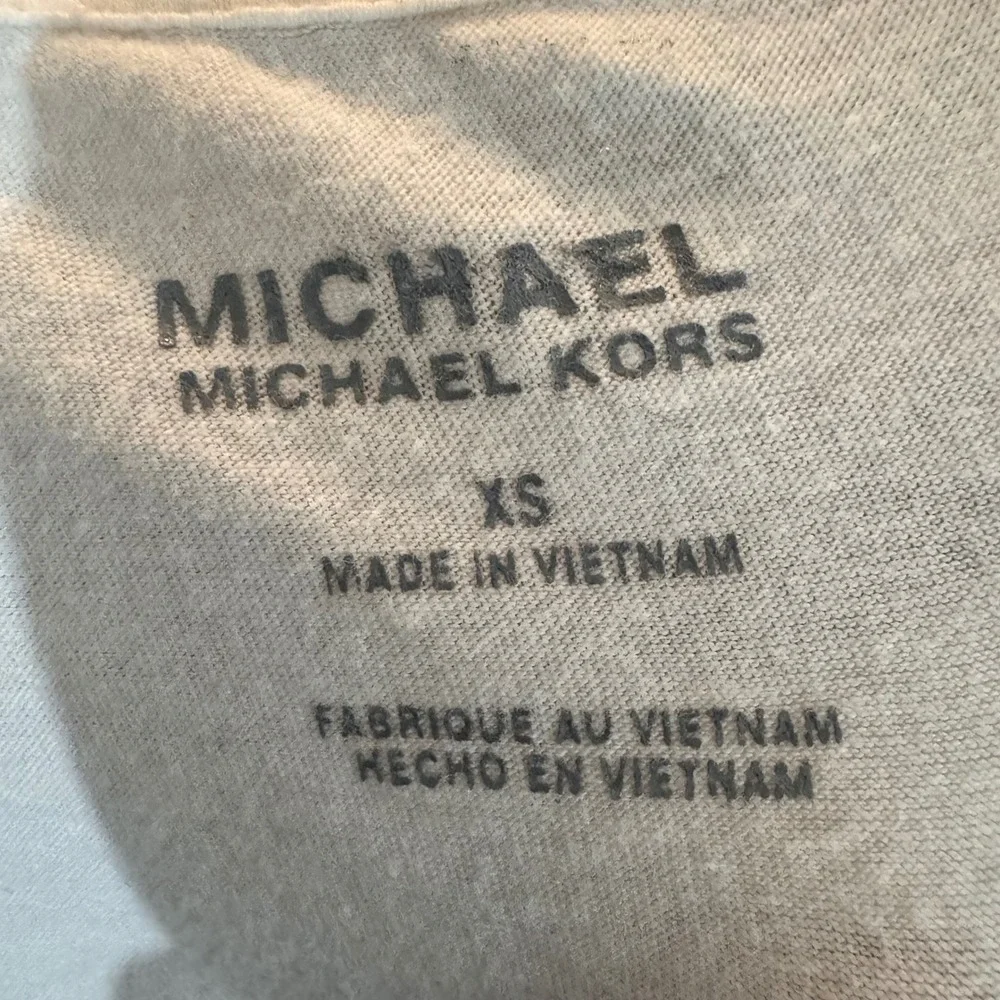 Michael Kors Womens XS T-Shirt Orange Striped Embellished Logo Tee‎